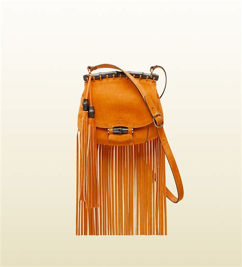 gucci nouveau fringe shoulder bag|GUCCI Suede Small Nouveau Fringe Shoulder Bag Orange.